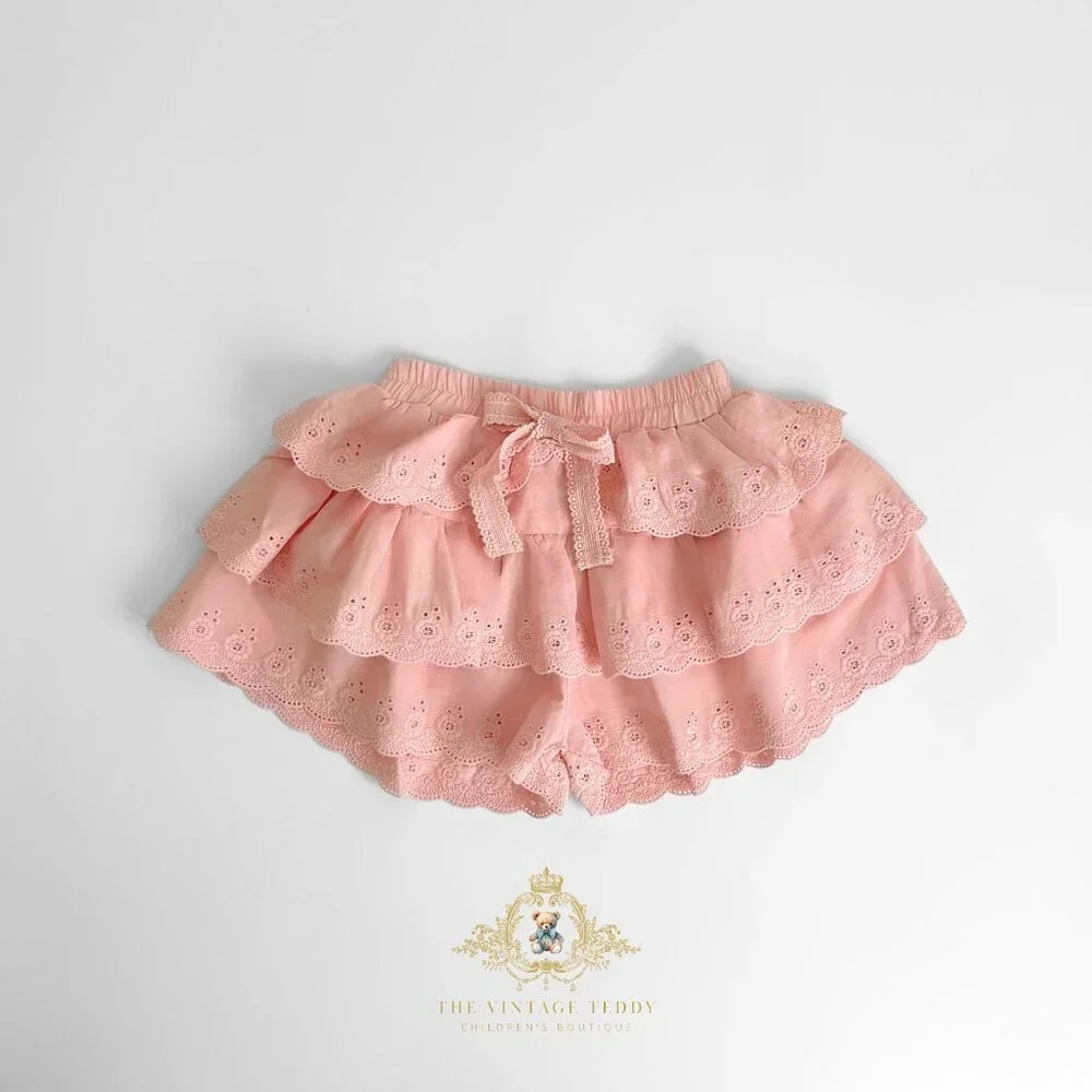 NWT Pretty Girls Eyelet Lace Embroidered Skort Skirt & Shorts Bohemian Blush 4T